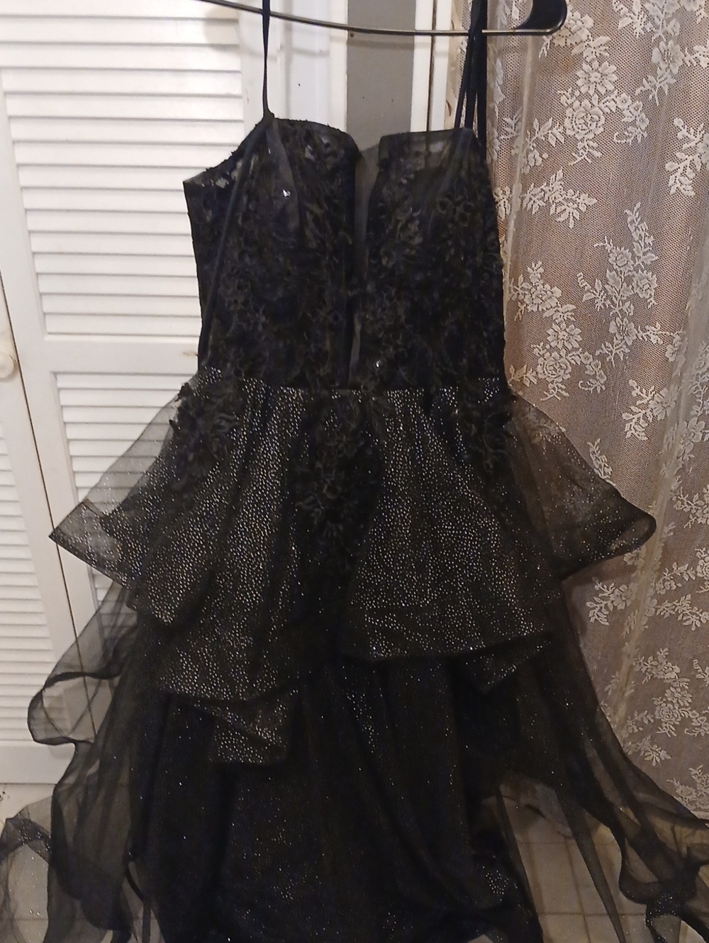 Girls Black Sparkle Tulle Party Dress